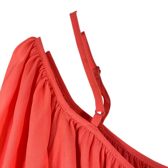 Cold shoulder mini dress 3/4 sleeve coral color dress size  medium STRUT & BOLT - Picture 4 of 14